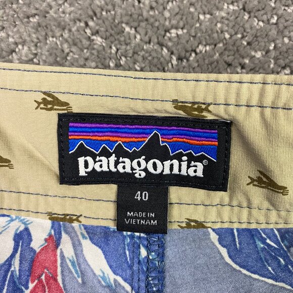 Patagonia Wavefarer Board Shorts Men's 40 Swim Trunks Floral Tropical Drawstring - Picture 5 of 12